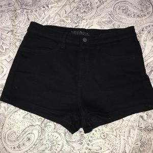 Black ultra high waisted shorts